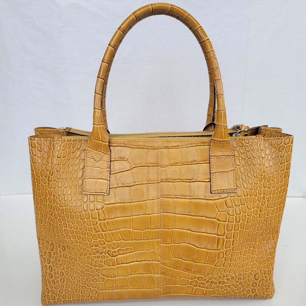 Claudia Firenze | Made in Italy Croc Embossed Genuine Leather Handbag Purse